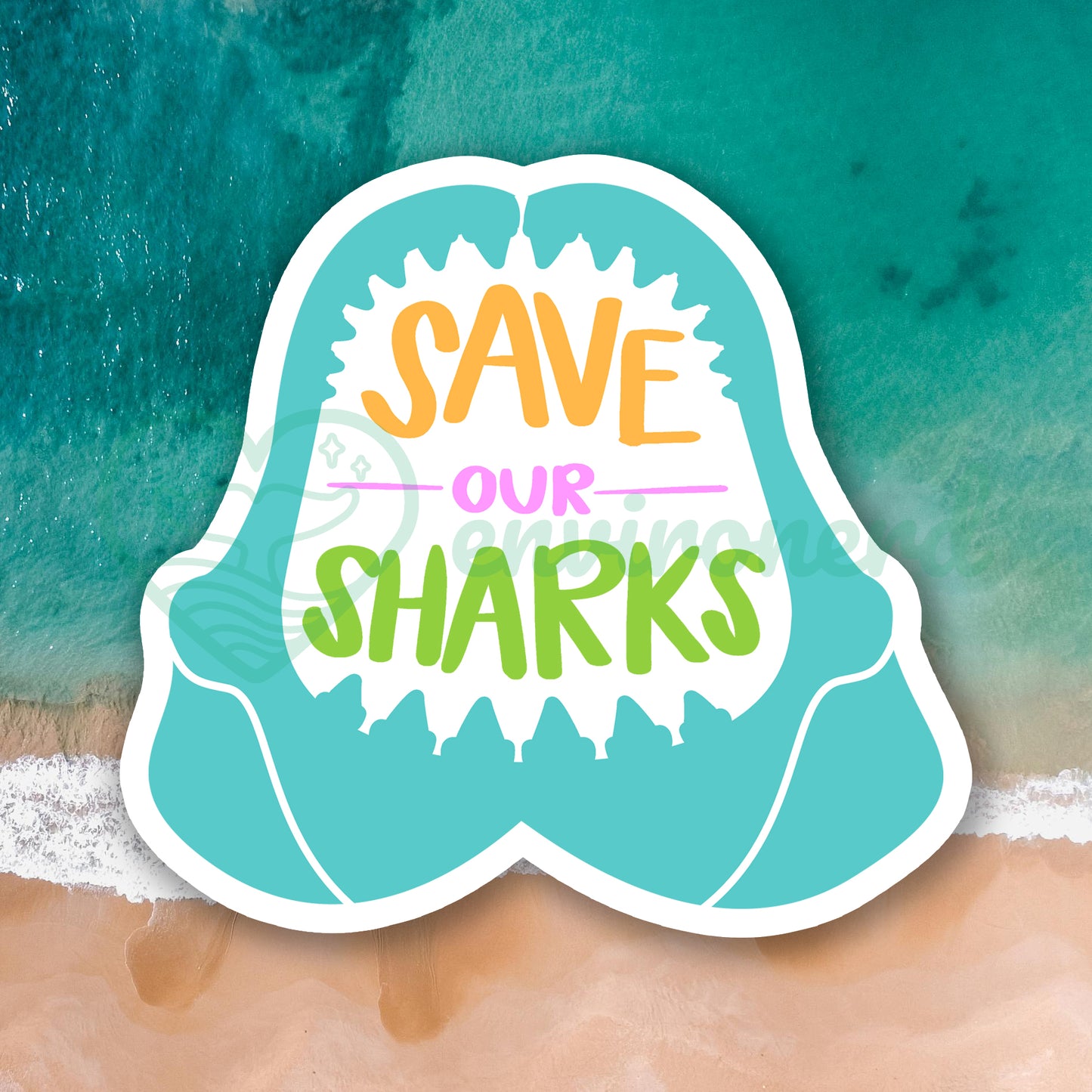 Shark jaws sticker