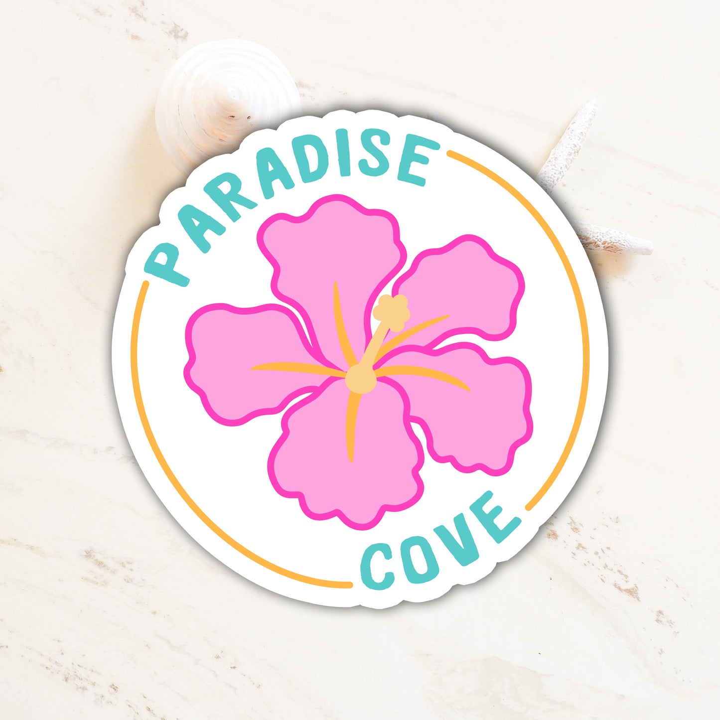 Paradise Cove Hibiscus Flower Sticker