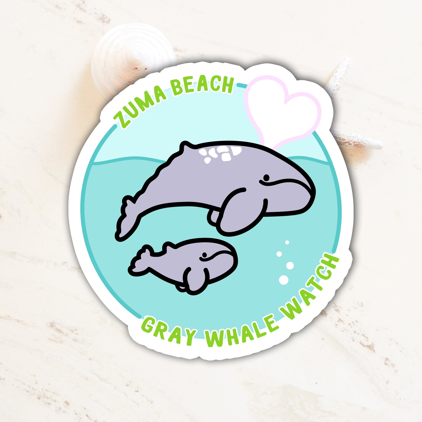Zuma Beach Gray Whale Sticker