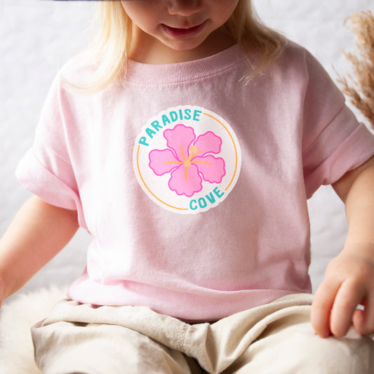 Paradise Cove Hibiscus Flower Toddler Short Sleeve Tee